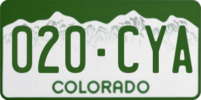 CO license plate 020CYA