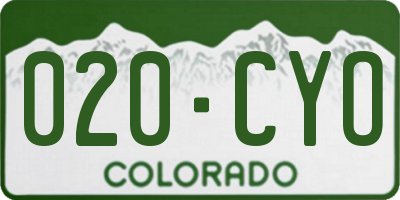 CO license plate 020CYO