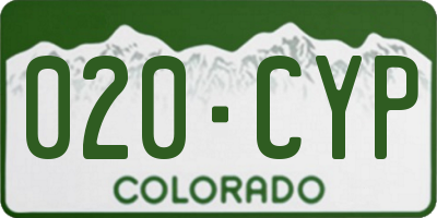 CO license plate 020CYP