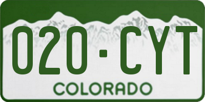 CO license plate 020CYT