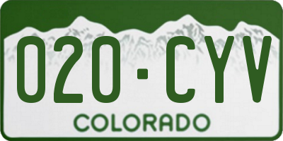 CO license plate 020CYV