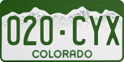 CO license plate 020CYX