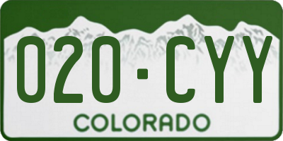 CO license plate 020CYY