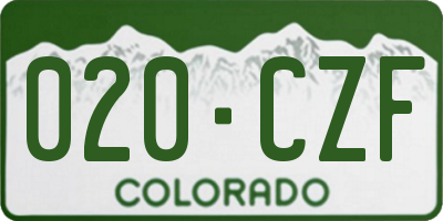 CO license plate 020CZF