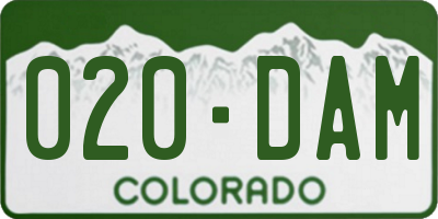 CO license plate 020DAM