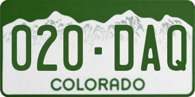 CO license plate 020DAQ