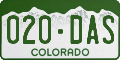 CO license plate 020DAS