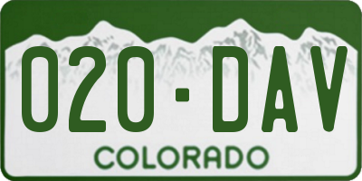 CO license plate 020DAV