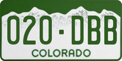 CO license plate 020DBB