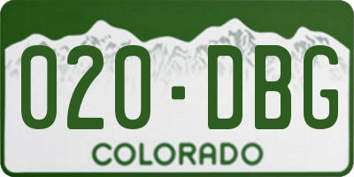 CO license plate 020DBG