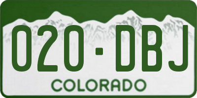 CO license plate 020DBJ