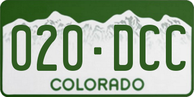 CO license plate 020DCC