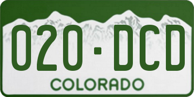 CO license plate 020DCD