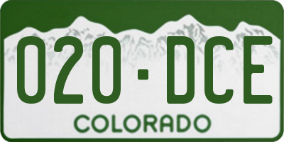 CO license plate 020DCE