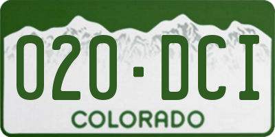 CO license plate 020DCI