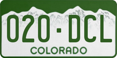 CO license plate 020DCL