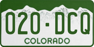 CO license plate 020DCQ