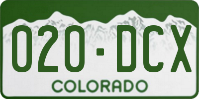 CO license plate 020DCX