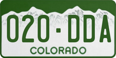 CO license plate 020DDA