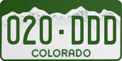 CO license plate 020DDD