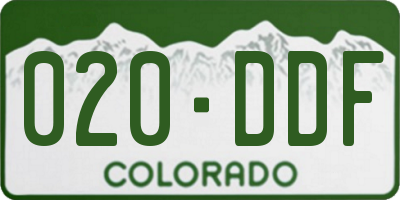 CO license plate 020DDF