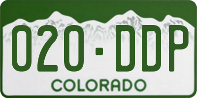 CO license plate 020DDP