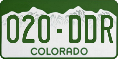 CO license plate 020DDR