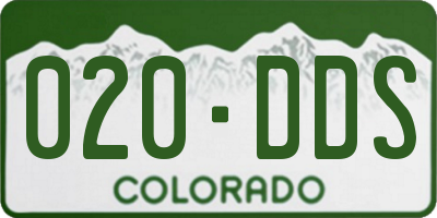 CO license plate 020DDS