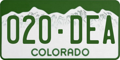 CO license plate 020DEA