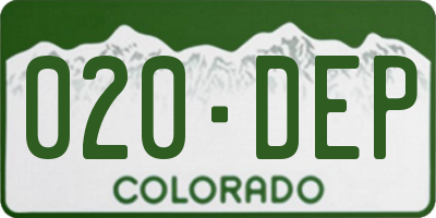 CO license plate 020DEP