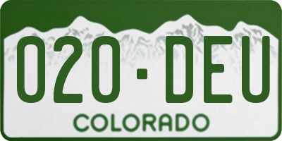 CO license plate 020DEU