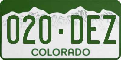CO license plate 020DEZ