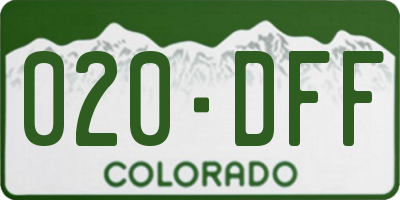 CO license plate 020DFF