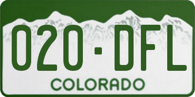 CO license plate 020DFL