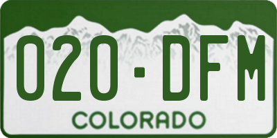 CO license plate 020DFM