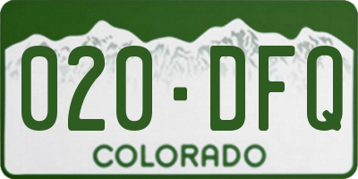 CO license plate 020DFQ