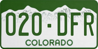 CO license plate 020DFR
