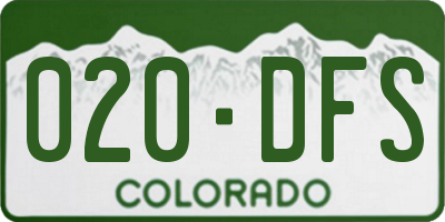 CO license plate 020DFS