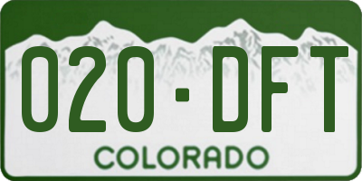 CO license plate 020DFT