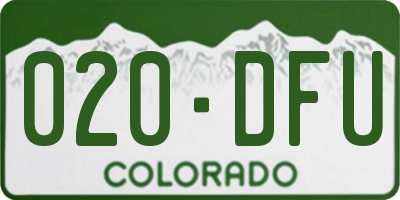 CO license plate 020DFU