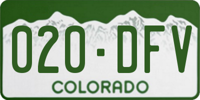 CO license plate 020DFV