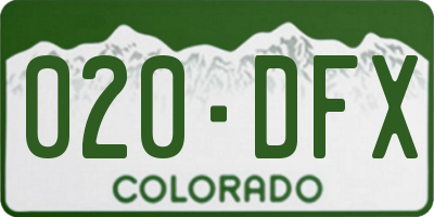 CO license plate 020DFX
