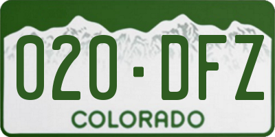 CO license plate 020DFZ
