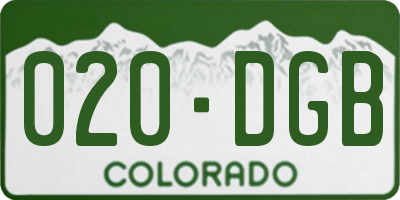 CO license plate 020DGB