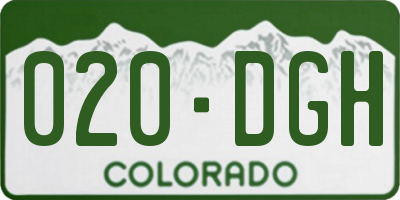 CO license plate 020DGH