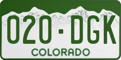 CO license plate 020DGK