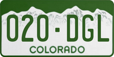CO license plate 020DGL