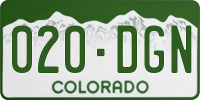 CO license plate 020DGN