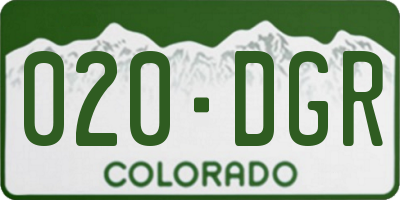 CO license plate 020DGR