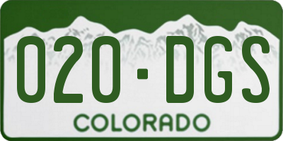 CO license plate 020DGS